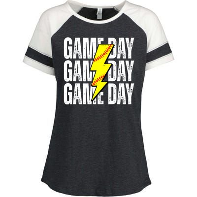 Game Day Softball Sport Vintage Enza Ladies Jersey Colorblock Tee