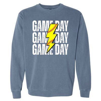 Game Day Softball Sport Vintage Garment-Dyed Sweatshirt