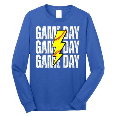 Game Day Softball Sport Vintage Long Sleeve Shirt