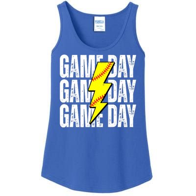 Game Day Softball Sport Vintage Ladies Essential Tank