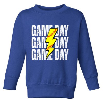 Game Day Softball Sport Vintage Toddler Sweatshirt