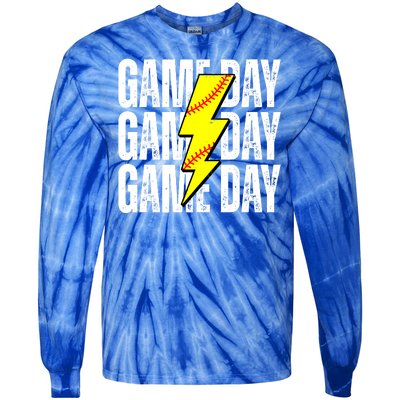 Game Day Softball Sport Vintage Tie-Dye Long Sleeve Shirt