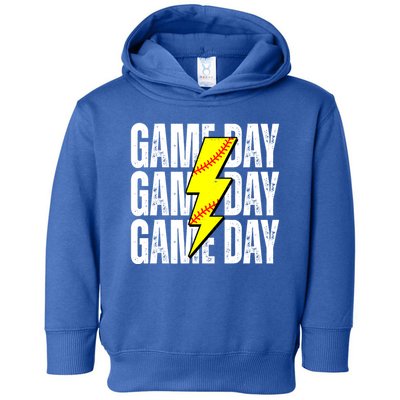 Game Day Softball Sport Vintage Toddler Hoodie