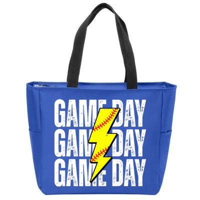 Game Day Softball Sport Vintage Zip Tote Bag
