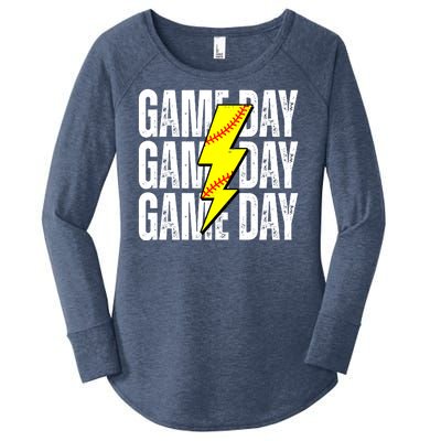 Game Day Softball Sport Vintage Women's Perfect Tri Tunic Long Sleeve Shirt