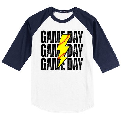 Game Day Softball Sport Vintage Baseball Sleeve Shirt