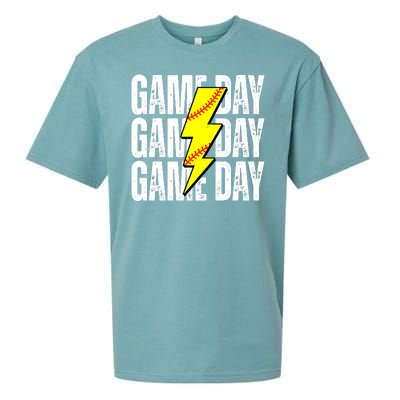 Game Day Softball Sport Vintage Sueded Cloud Jersey T-Shirt