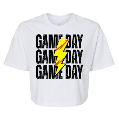 Game Day Softball Sport Vintage Bella+Canvas Jersey Crop Tee