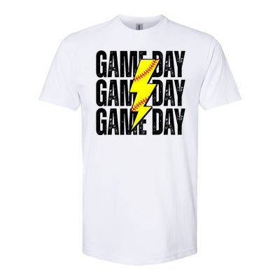 Game Day Softball Sport Vintage Softstyle CVC T-Shirt