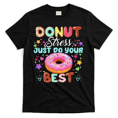 Groovy Donut Stress Just Do Your Best Testing Day Teachers T-Shirt