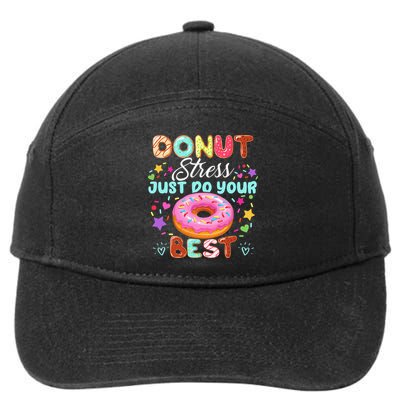 Groovy Donut Stress Just Do Your Best Testing Day Teachers 7-Panel Snapback Hat