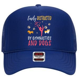 Gymnastics Dogs Shirts Funny Gymnast Dog Lover Gift High Crown Mesh Back Trucker Hat