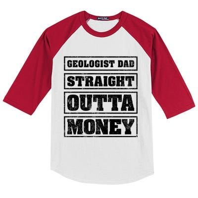 Geologist Dad Straight Outta Money Geologist Father's Day Gift Kids Colorblock Raglan Jersey