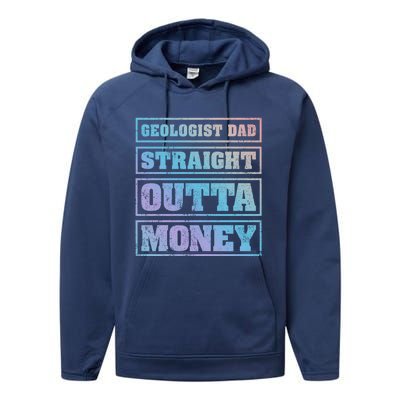 Geologist Dad Straight Outta Money Geologist Father's Day Meaningful Gift Performance Fleece Hoodie