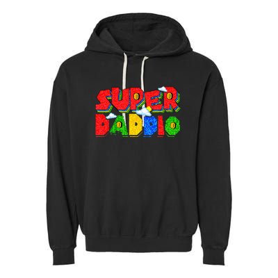 Gamer Dad Super Daddio Father's Day Funny Gift Garment-Dyed Fleece Hoodie