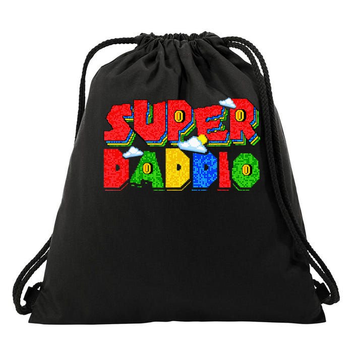 Gamer Dad Super Daddio Father's Day Funny Gift Drawstring Bag