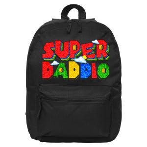 Gamer Dad Super Daddio Father's Day Funny Gift 16 in Basic Backpack