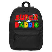 Gamer Dad Super Daddio Father's Day Funny Gift 16 in Basic Backpack