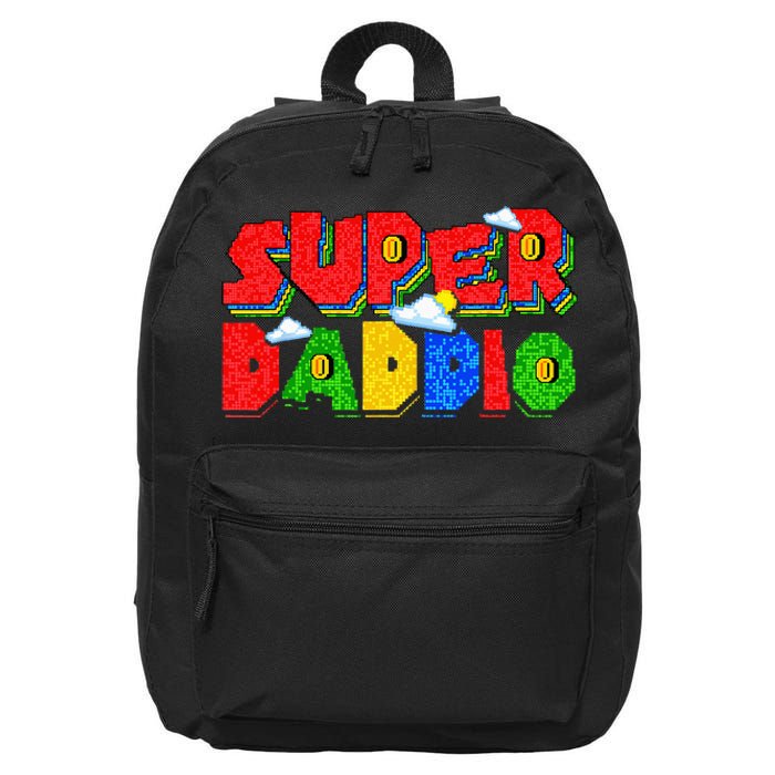 Gamer Dad Super Daddio Father's Day Funny Gift 16 in Basic Backpack