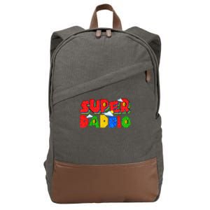 Gamer Dad Super Daddio Father's Day Funny Gift Cotton Canvas Backpack