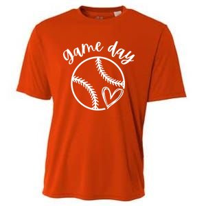 Game Day Softball Heart Love S Or Baseball Great Gift Cooling Performance Crew T-Shirt