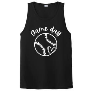 Game Day Softball Heart Love S Or Baseball Great Gift PosiCharge Competitor Tank