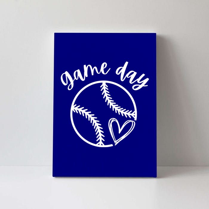 Game Day Softball Heart Love S Or Baseball Great Gift Canvas