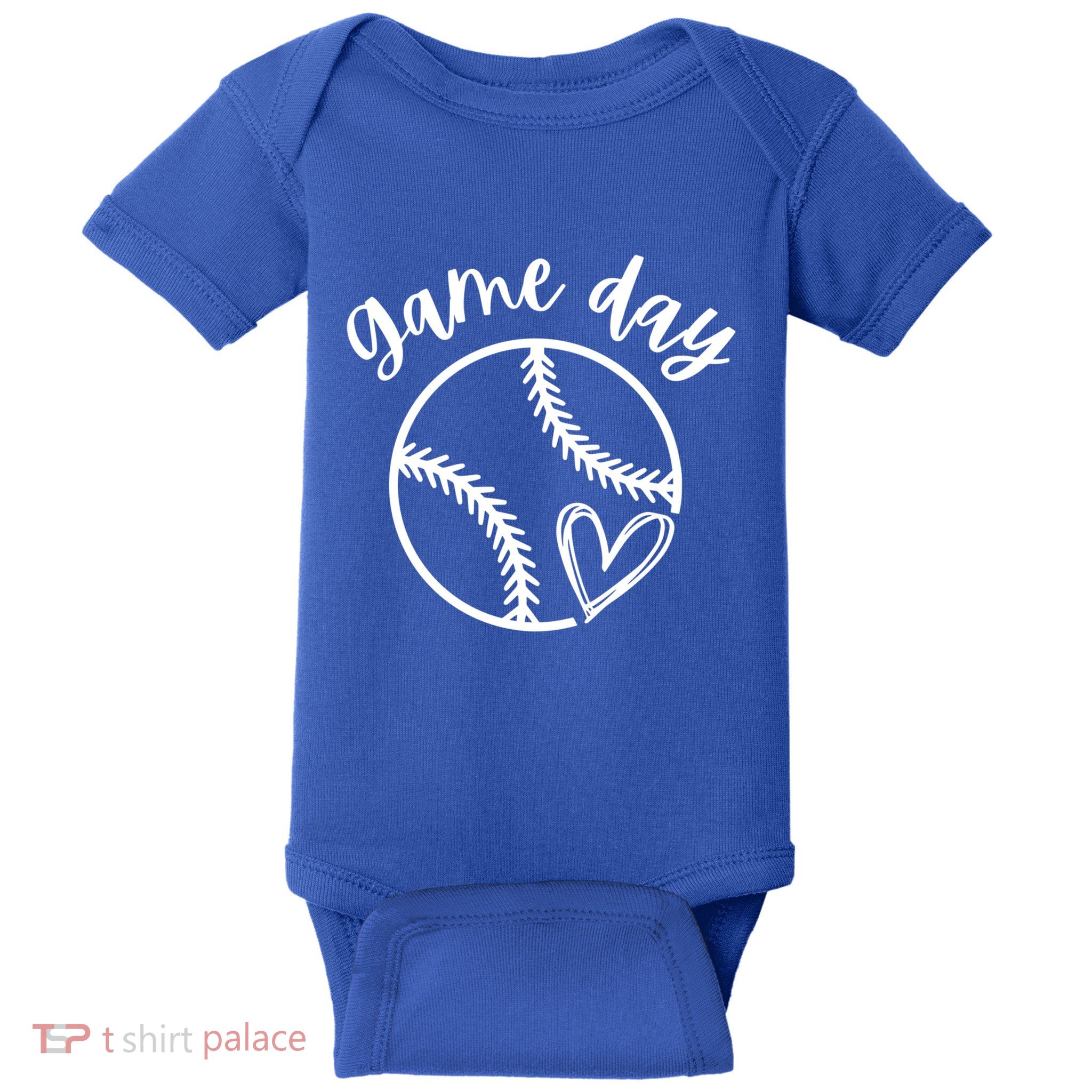 Game Day Softball Heart Love S Or Baseball Great Gift Baby Bodysuit