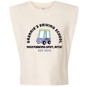 Grannies Driving School Nice Sparking Spot Rita Funny Garment-Dyed Women's Muscle Tee