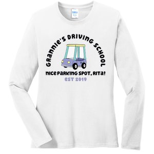 Grannies Driving School Nice Sparking Spot Rita Funny Ladies Long Sleeve Shirt