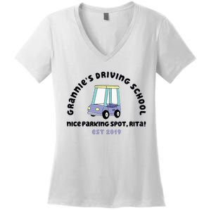 Grannies Driving School Nice Sparking Spot Rita Funny Women's V-Neck T-Shirt