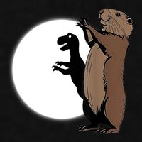 GroundhogS Dinosaur Shadow Puppet Funny Groundhog Day Ladies PosiCharge Tri-Blend Wicking Tank