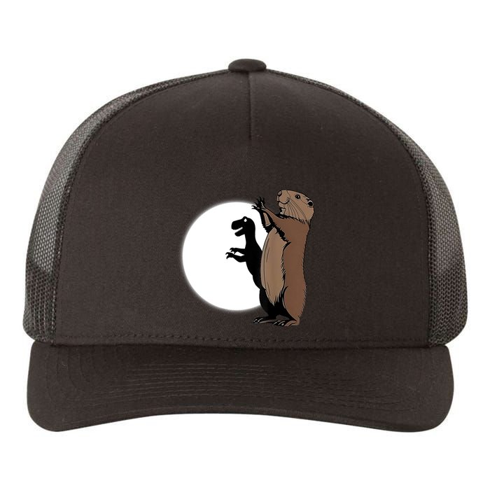GroundhogS Dinosaur Shadow Puppet Funny Groundhog Day Yupoong Adult 5-Panel Trucker Hat