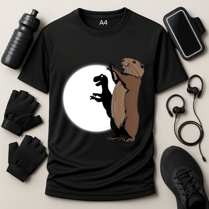GroundhogS Dinosaur Shadow Puppet Funny Groundhog Day Performance Shirt