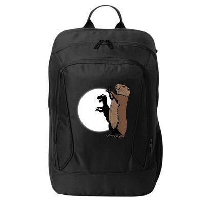 GroundhogS Dinosaur Shadow Puppet Funny Groundhog Day City Backpack