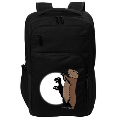 GroundhogS Dinosaur Shadow Puppet Funny Groundhog Day Impact Tech Backpack