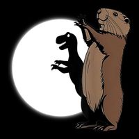GroundhogS Dinosaur Shadow Puppet Funny Groundhog Day Impact Tech Backpack