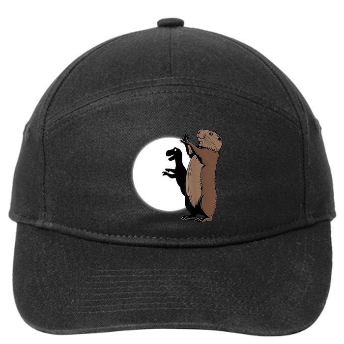 GroundhogS Dinosaur Shadow Puppet Funny Groundhog Day 7-Panel Snapback Hat