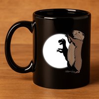 GroundhogS Dinosaur Shadow Puppet Funny Groundhog Day 11oz C Handle Ceramic Mug