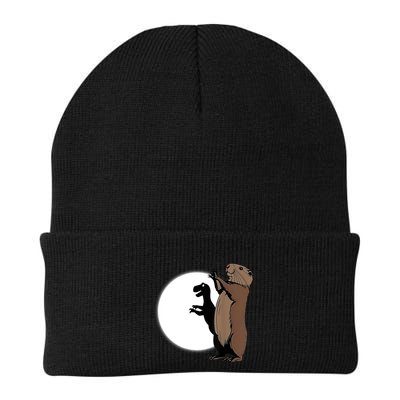 GroundhogS Dinosaur Shadow Puppet Funny Groundhog Day Beanie