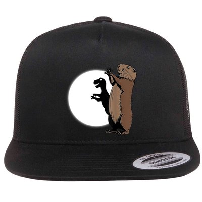 GroundhogS Dinosaur Shadow Puppet Funny Groundhog Day Flatbill Hat