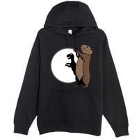 GroundhogS Dinosaur Shadow Puppet Funny Groundhog Day Premium Pullover Hoodie