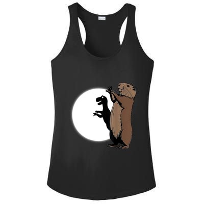 GroundhogS Dinosaur Shadow Puppet Funny Groundhog Day Ladies PosiCharge Competitor Racerback Tank