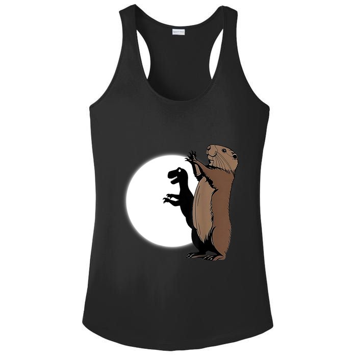 GroundhogS Dinosaur Shadow Puppet Funny Groundhog Day Ladies PosiCharge Competitor Racerback Tank