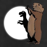 GroundhogS Dinosaur Shadow Puppet Funny Groundhog Day 25L Jumbo Tote