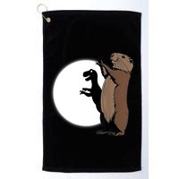 GroundhogS Dinosaur Shadow Puppet Funny Groundhog Day Golf Towel