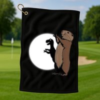 GroundhogS Dinosaur Shadow Puppet Funny Groundhog Day Golf Towel
