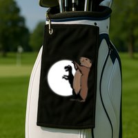 GroundhogS Dinosaur Shadow Puppet Funny Groundhog Day Golf Towel