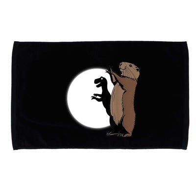 GroundhogS Dinosaur Shadow Puppet Funny Groundhog Day Microfiber Hand Towel
