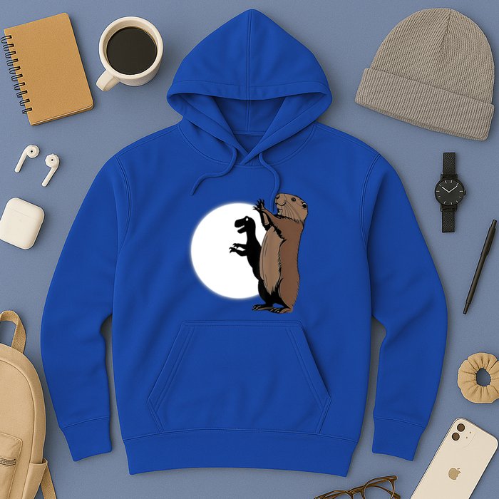 GroundhogS Dinosaur Shadow Puppet Funny Groundhog Day Hoodie
